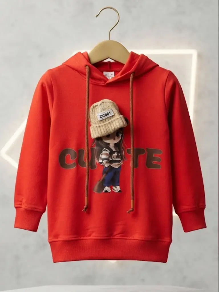 Cute Graphic Red Hoodie