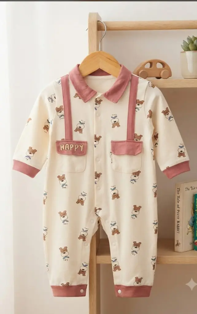 Mock-Suspender Polo Romper