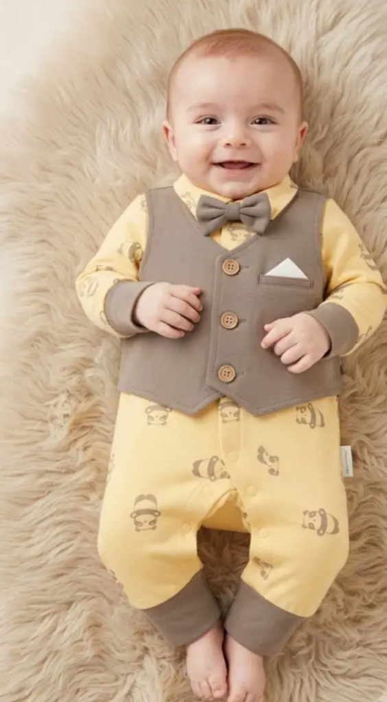 Dapper Panda Gentleman Romper - View 2