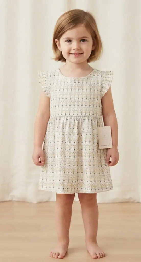 Charming Floral Print Ruffle-Sleeve Dress - View 2