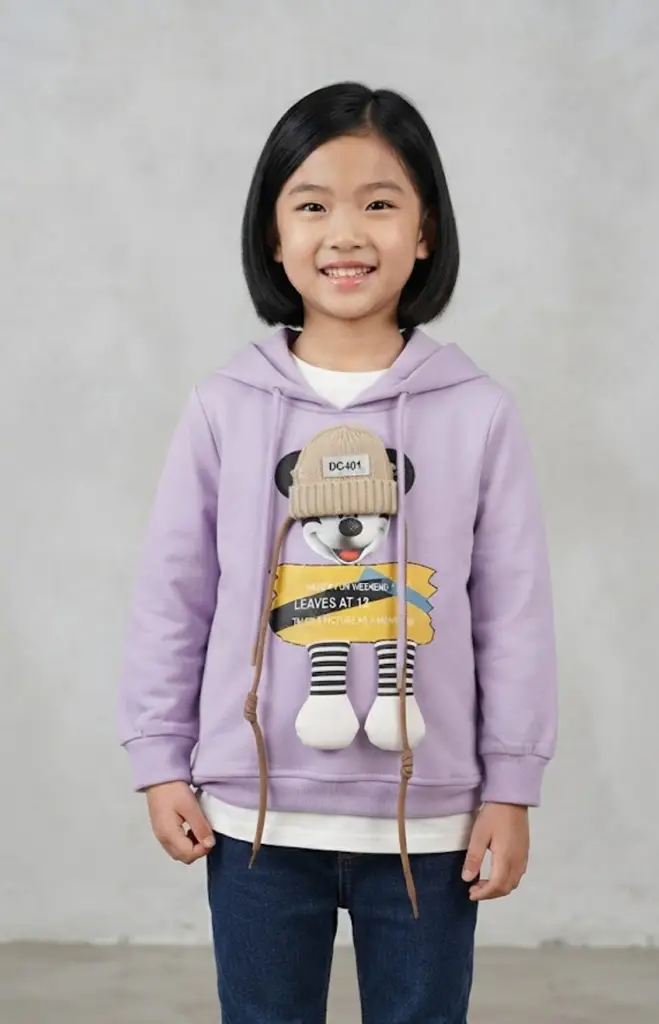 Mickey Graphic Lavender Hoodie - View 2