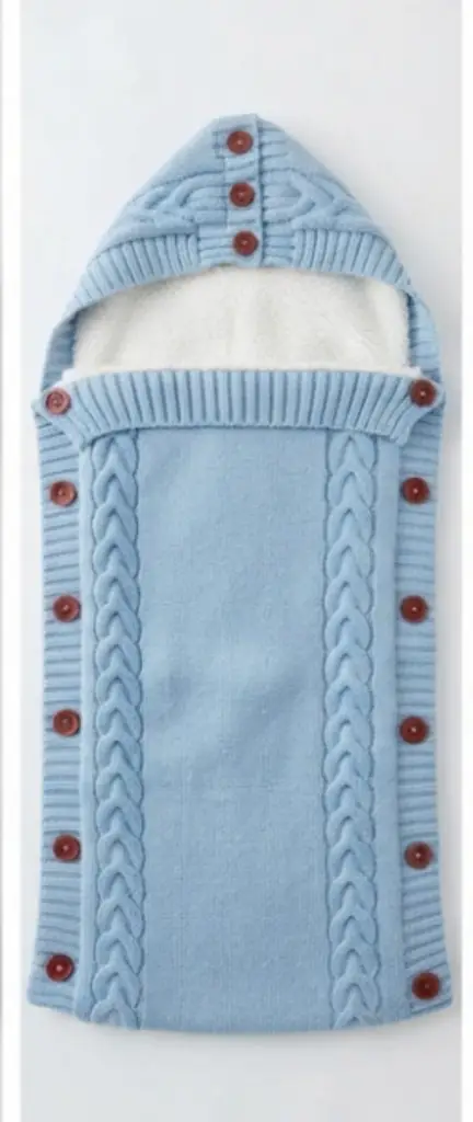 Cozy Cable-Knit Baby Sleeping Bag & Stroller Wrap - View 4