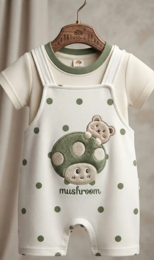 Woodland Mushroom & Bear Romper Set - View 2