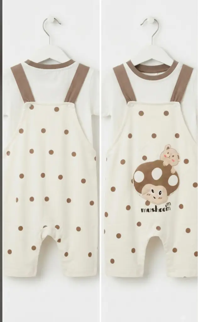 Mushroom Polka-Dot Baby Romper - View 2