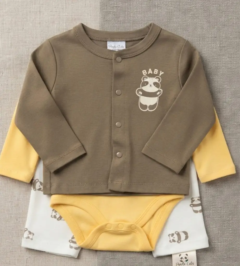 Baby Bear" 3-Piece Cardigan, Ribbed Bodysuit & trouser set - View 2