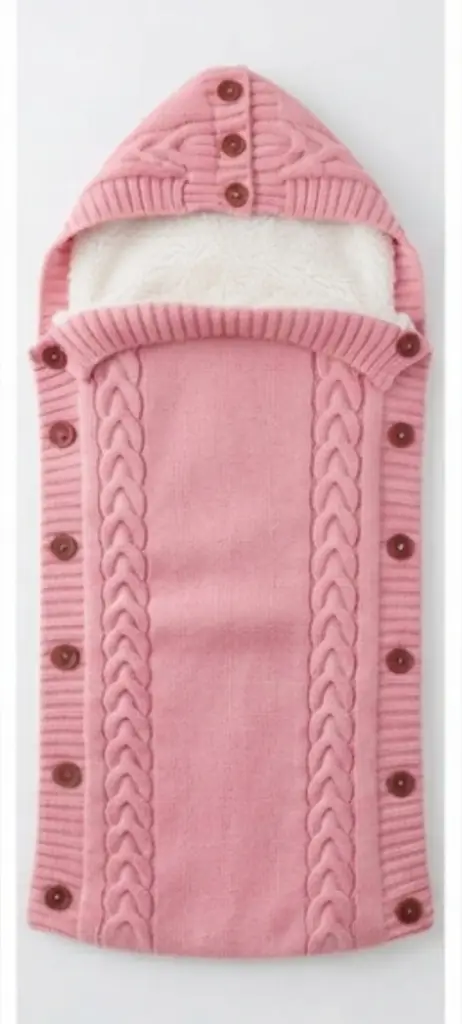 Cozy Cable-Knit Baby Sleeping Bag & Stroller Wrap - View 5