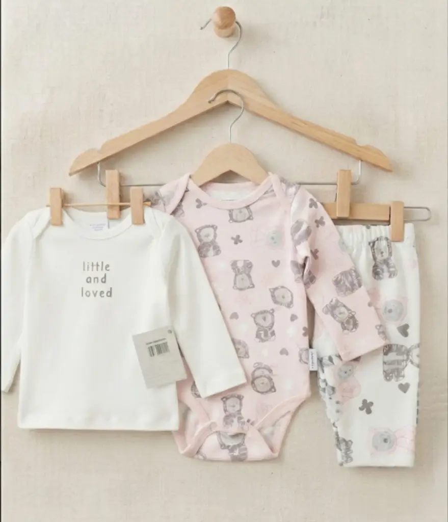 ​"Little and Loved" 3-Piece Bear Print Outfit Set - View 3