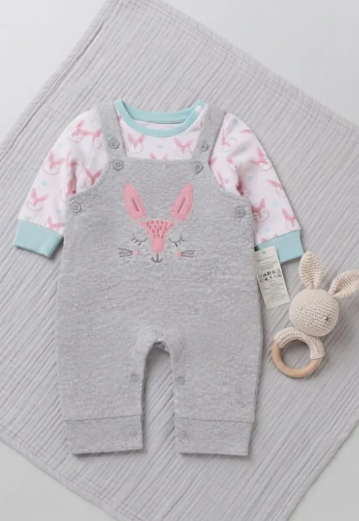 Charming Bunny Dungaree & Tee Set - View 3