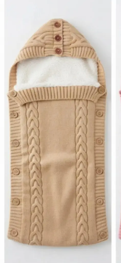 Cozy Cable-Knit Baby Sleeping Bag & Stroller Wrap - View 6