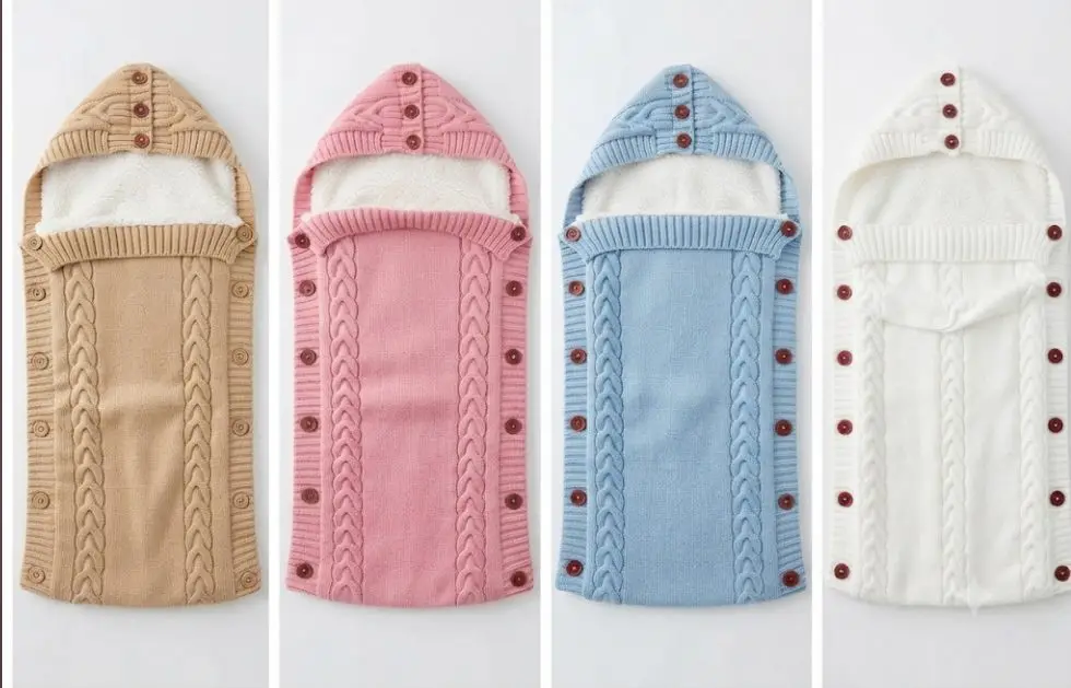 Cozy Cable-Knit Baby Sleeping Bag & Stroller Wrap