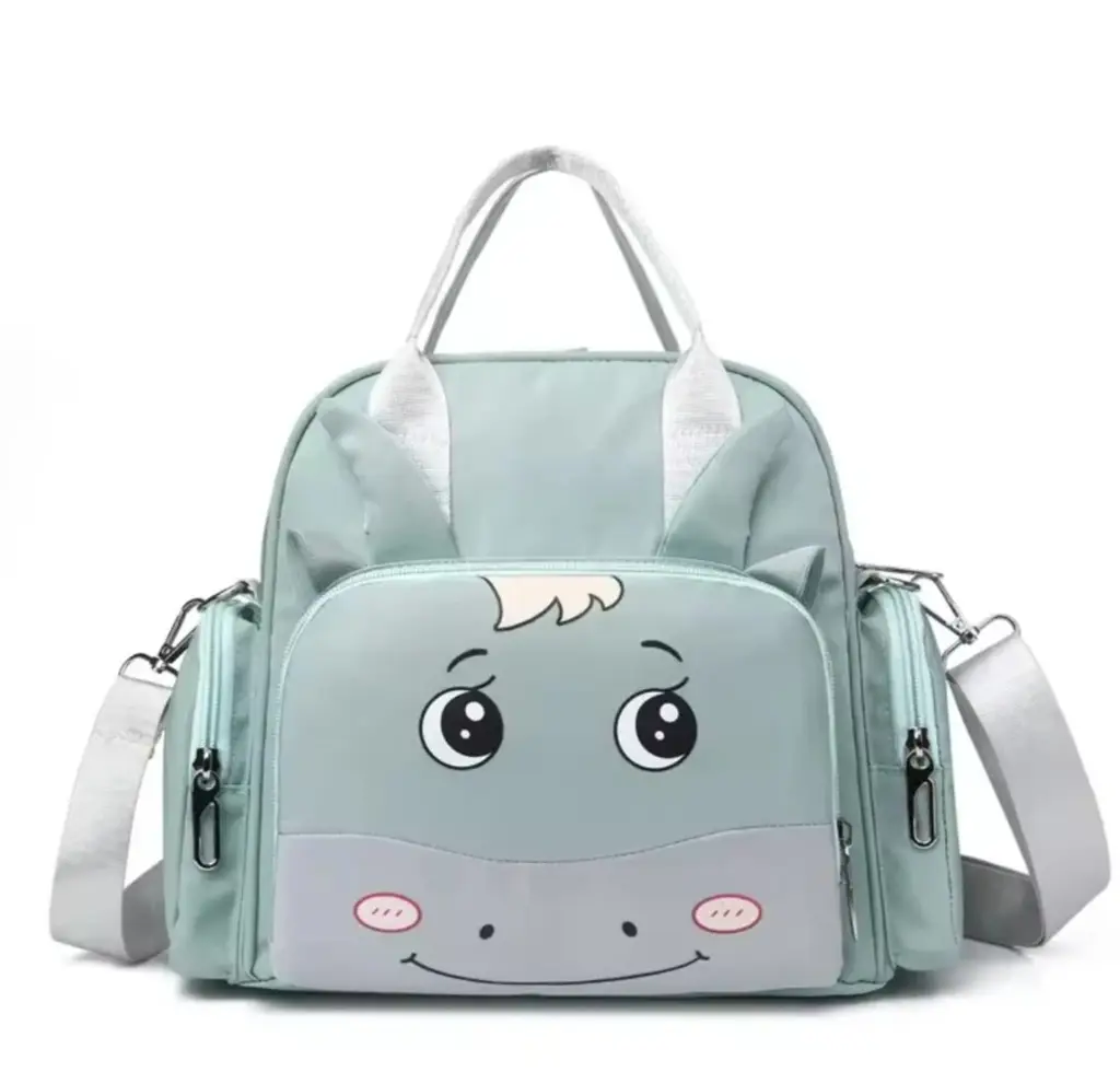 Little Ones Mint Green Cute Animal 3D Ears Multi-Function Kids' Backpack & Diaper Bag