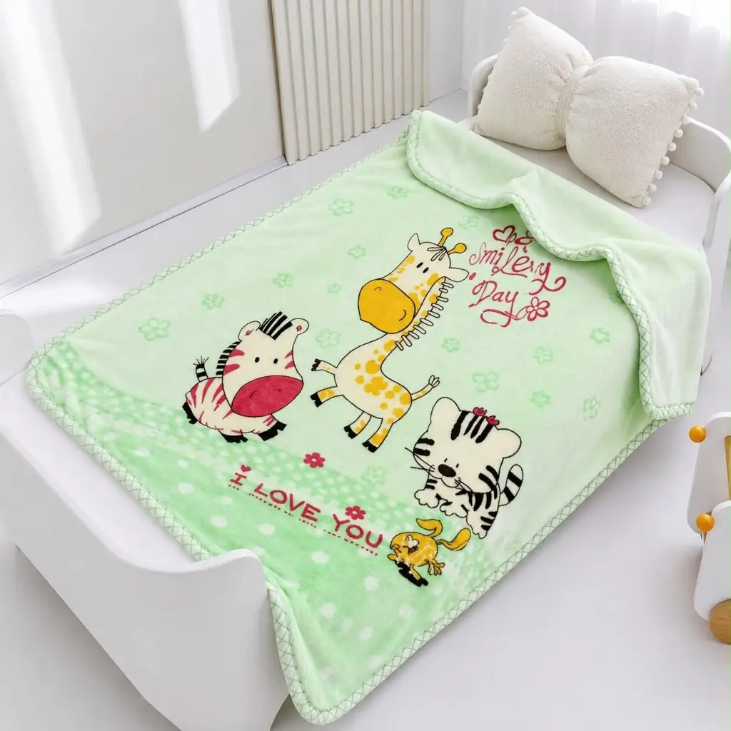 ("Smiley Day & I LOVE YOU"DOUBLE PLY BLANKET
