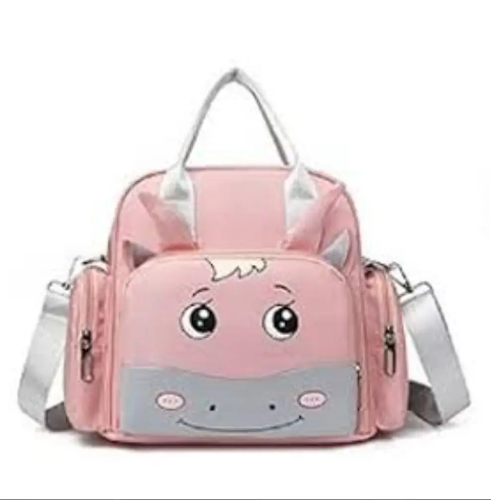 Little Ones Soft Pink Animal-Themed Multi-Function Kids' Backpack & Diaper Bag