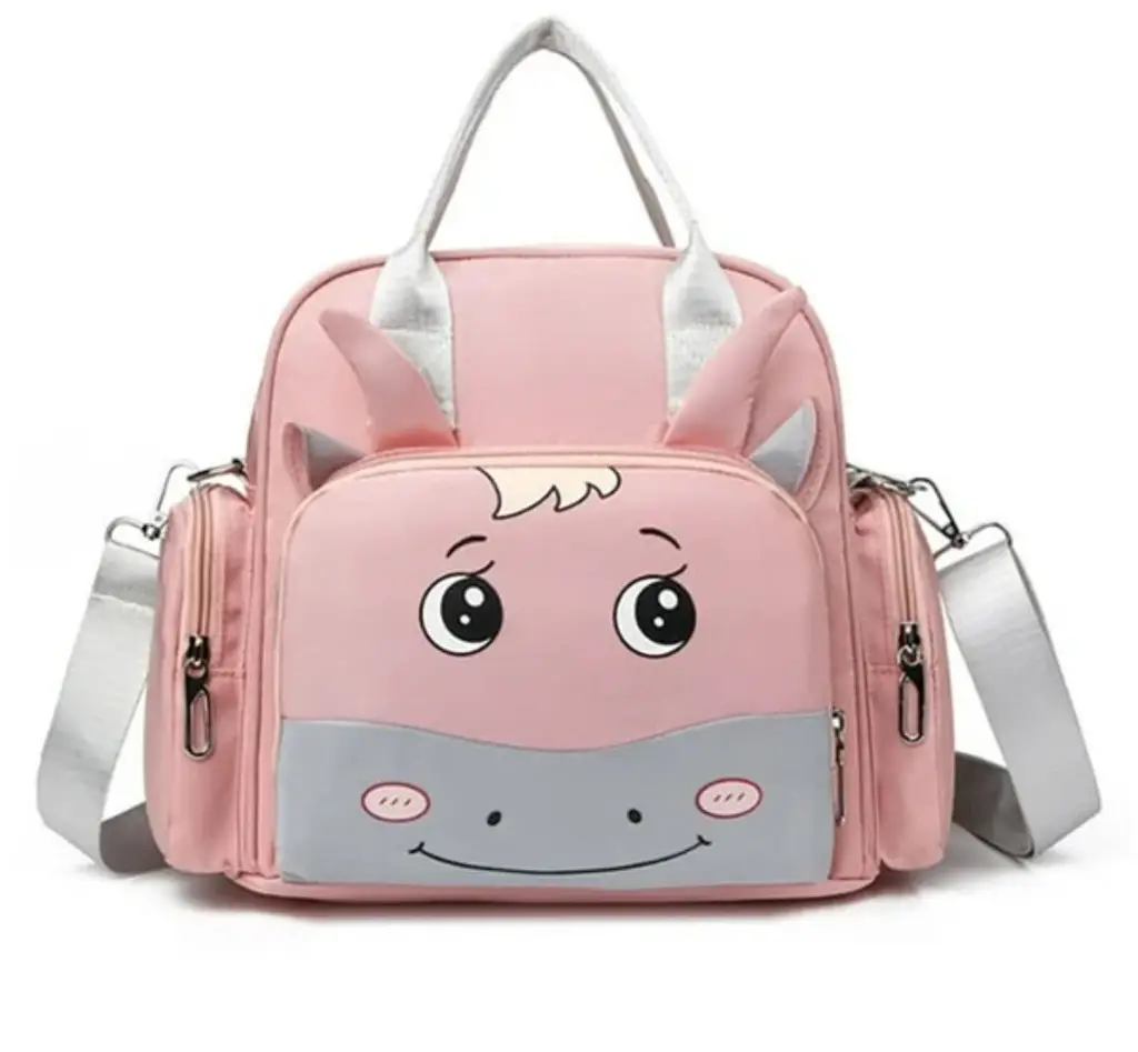 Little Ones Soft Pink Animal-Themed Multi-Function Kids' Backpack & Diaper Bag - View 2