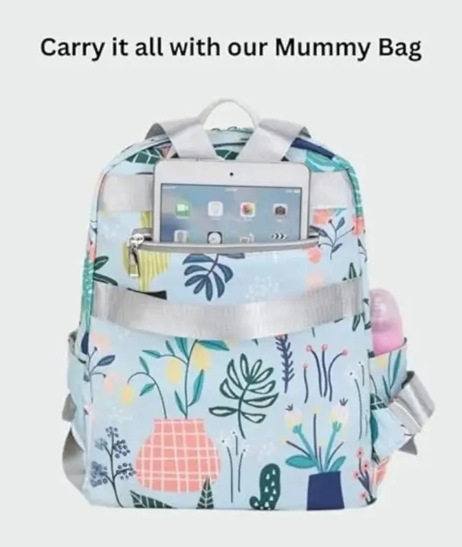 Lilac Botanical Multi-Function Baby Diaper Backpack - View 4