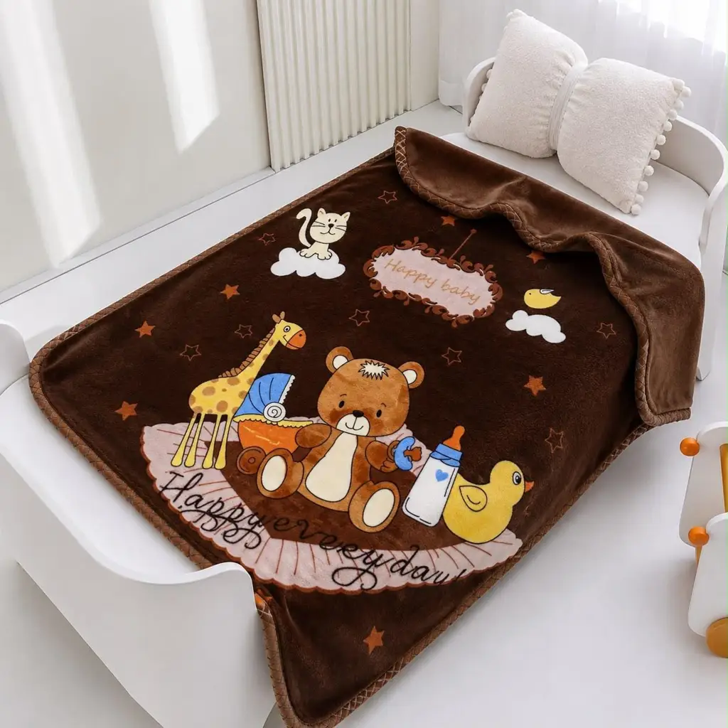 ​Brown Teddy & Friends Whimsical Nursery Throw